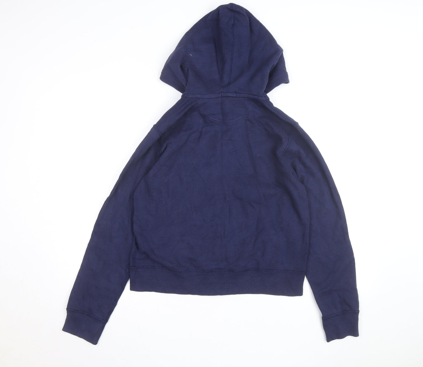 Ralph Lauren Girls Blue Full Zip Hoodie Size L Cotton Blend Logo Hooded Sweatshirt