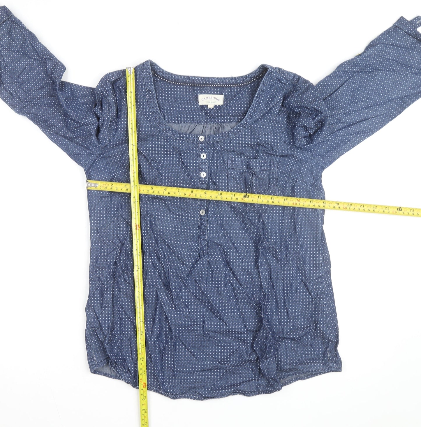 Cambridge Dry Goods Women's Blue Cotton Tunic Blouse UK 12