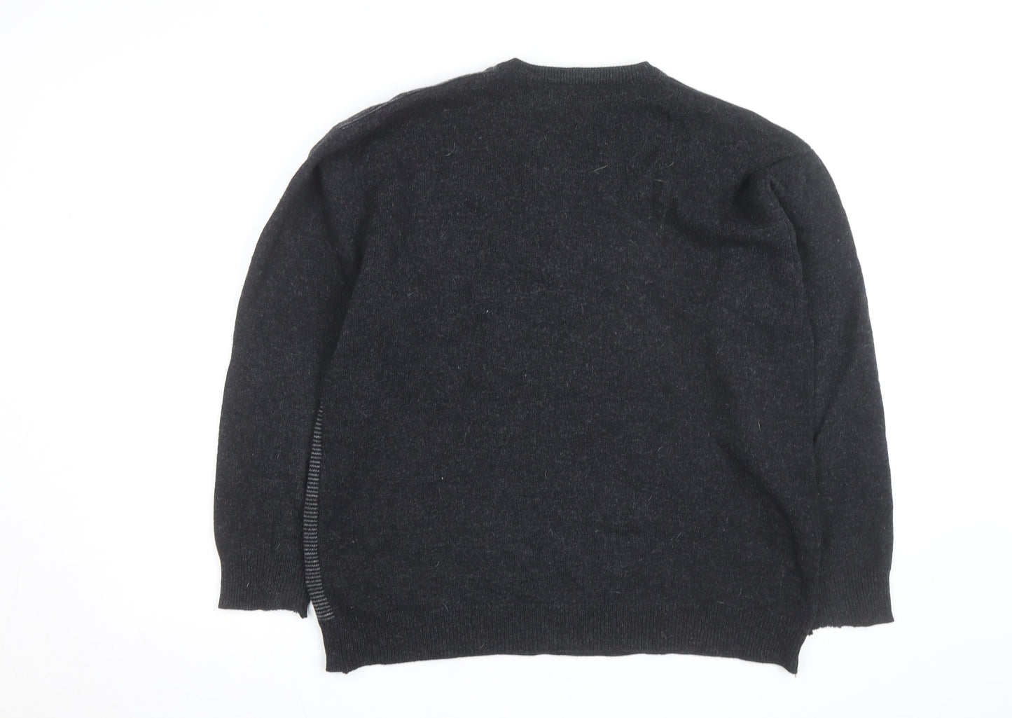 Oxford Mens Grey Lambswool V-Neck Pullover Jumper XL