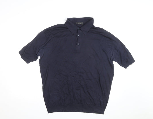 Chester Barrie Men’s Blue Cotton Polo Shirt Size L
