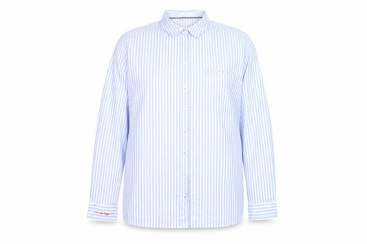 Cecil Men’s Blue White Striped Button-Up Long Sleeve Shirt XL