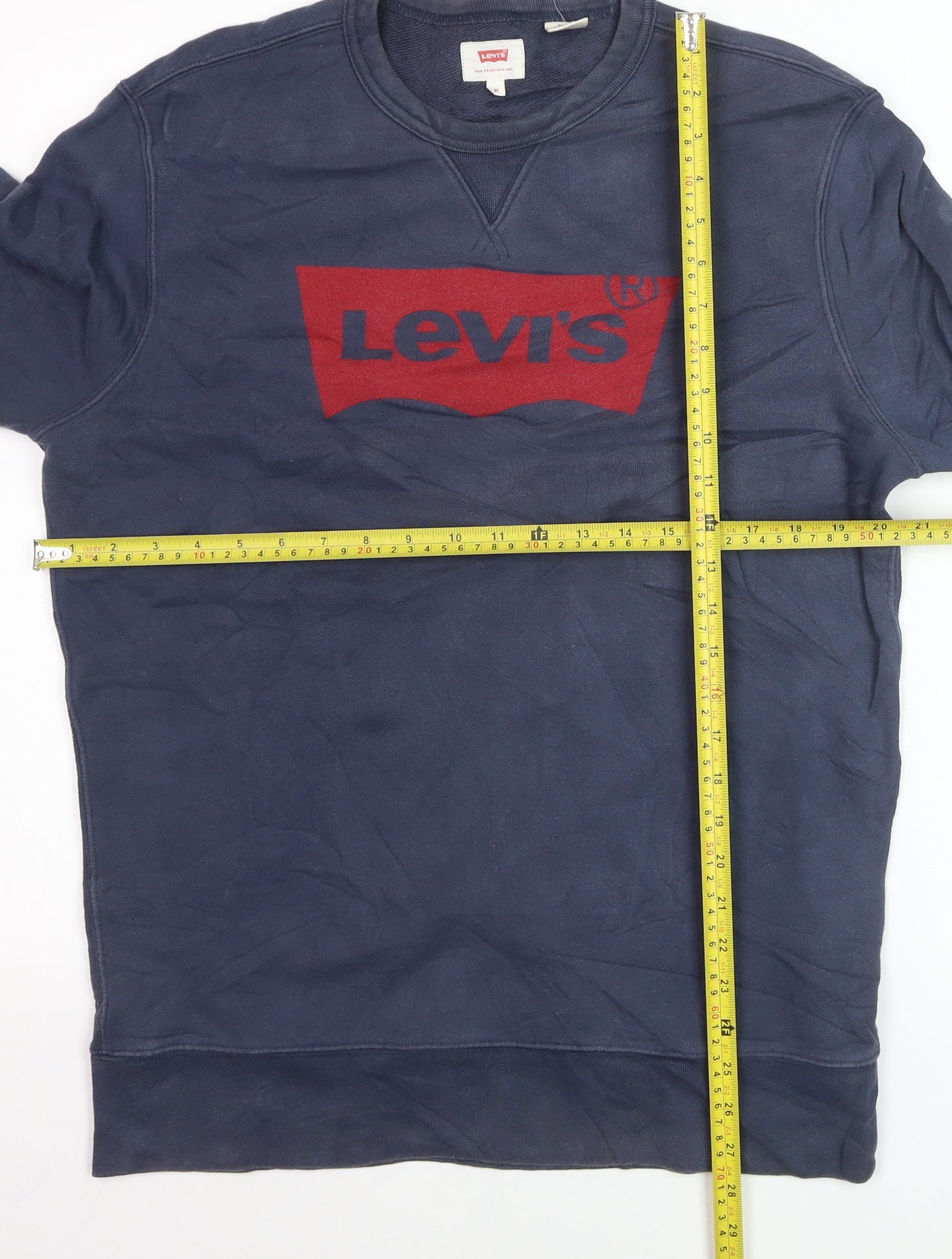 Levi's Men's Blue Crew Neck Cotton Pullover Sweatshirt M