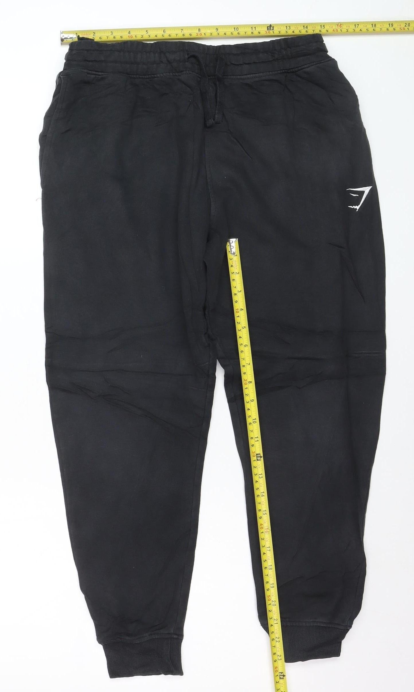 Gymshark Men's Black Jogger Trousers M Regular Fit Elastic Waist Activewear
