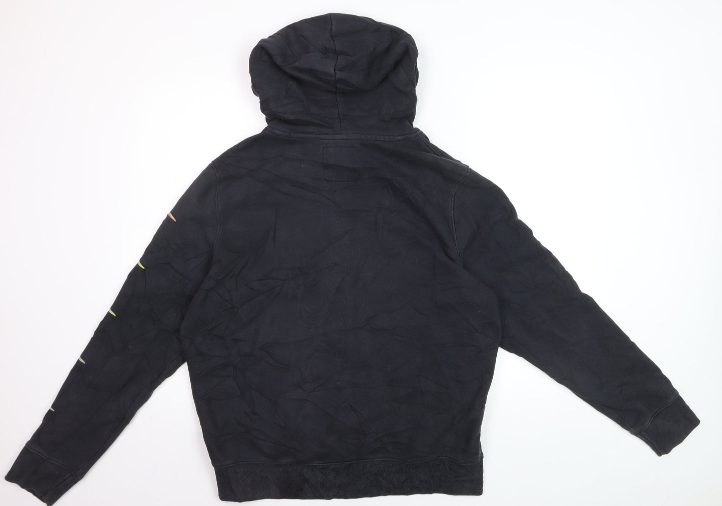 Hollister Men’s Black Pullover Hoodie L Logo Graphic Fleece Sweatshirt