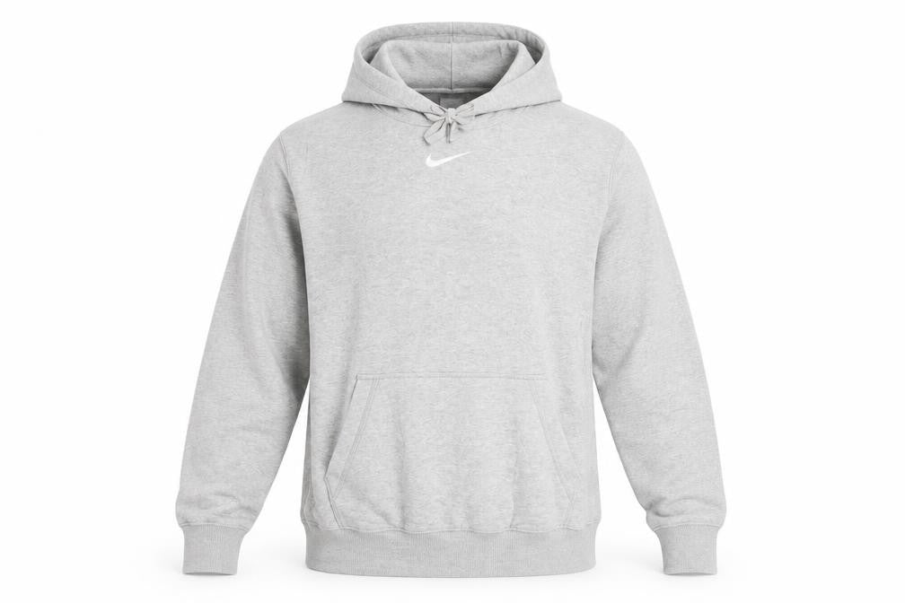 Nike Men's Grey Pullover Hoodie M Regular Fit Cotton Fleece