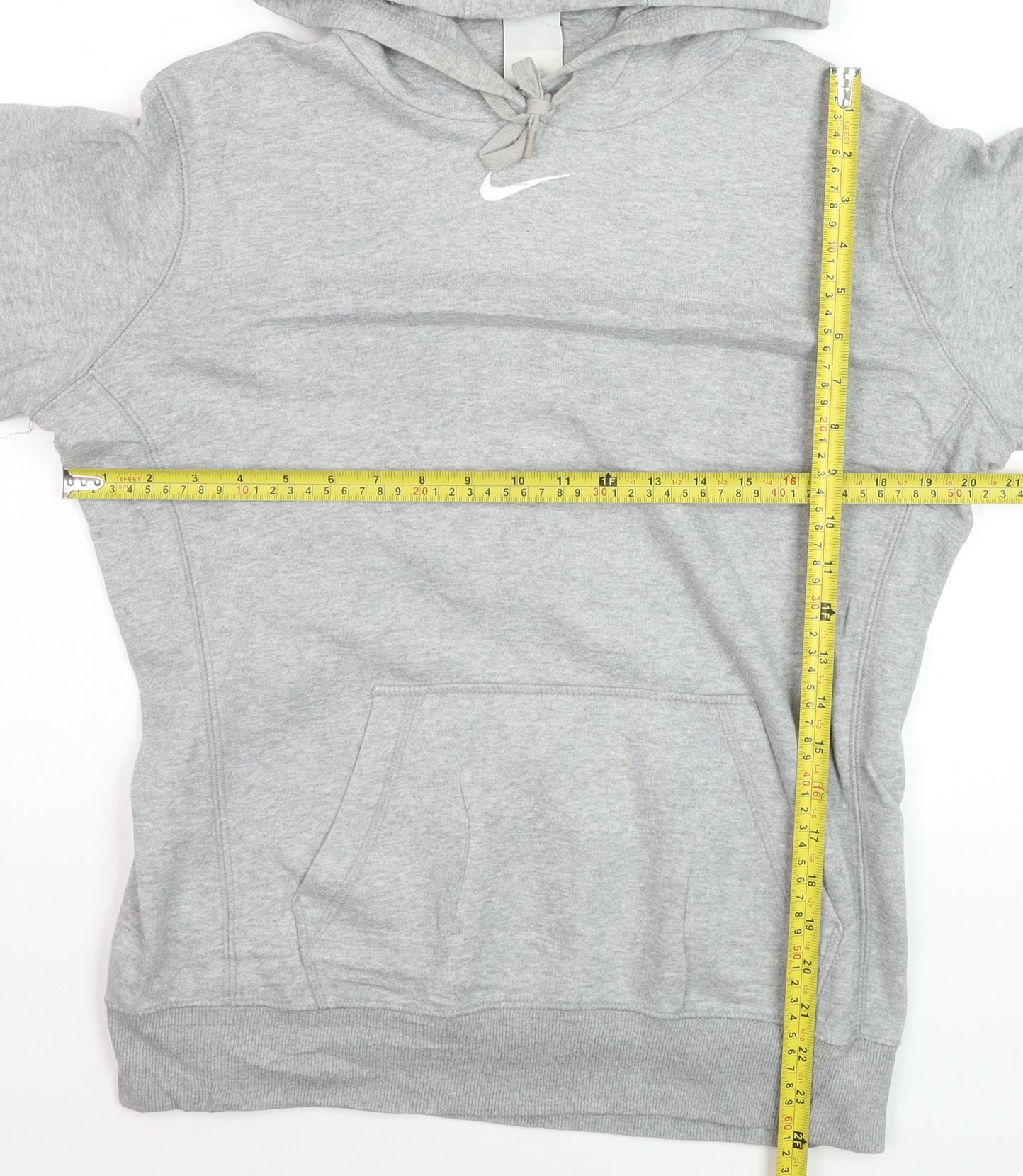 Nike Men's Grey Pullover Hoodie M Regular Fit Cotton Fleece