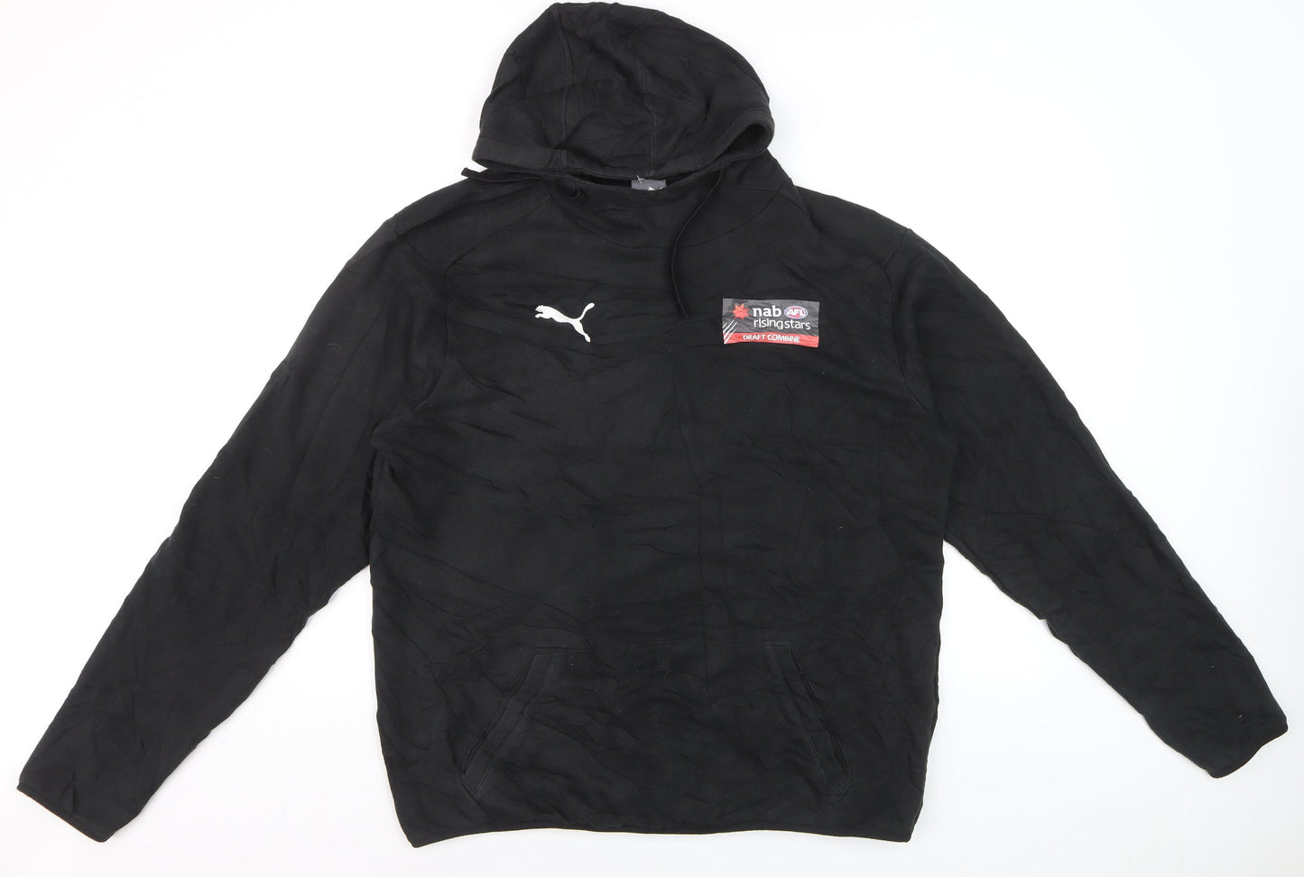 Puma Men's Black Pullover Hoodie L Sports Graphic Fleece