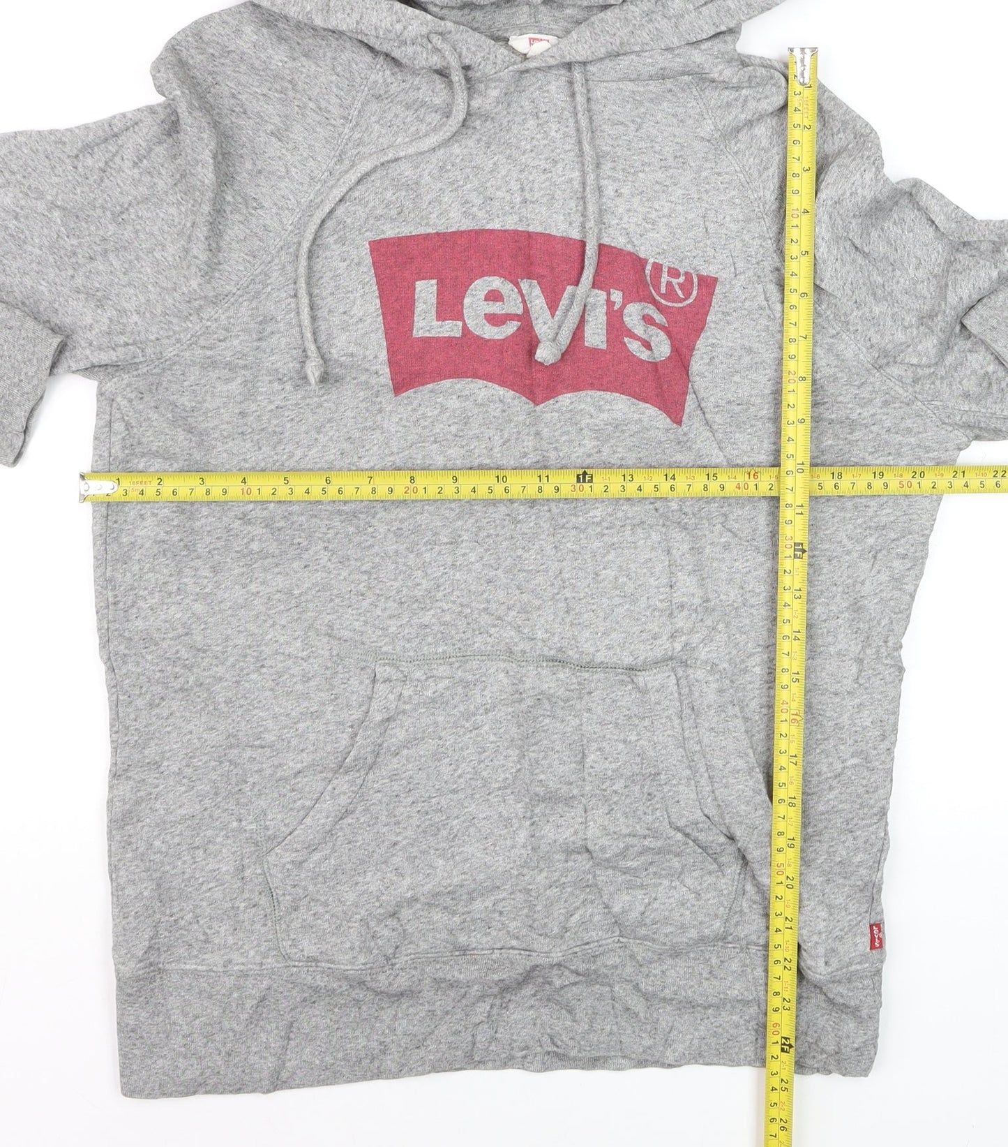 Levi's Men's Grey Pullover Hoodie Small Graphic Print Casual