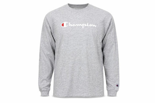 Champion Men's Grey Small Pullover Sweatshirt with Logo