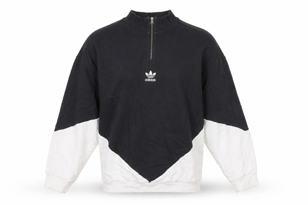 Adidas Women's Black White 1/4 Zip Colourblock Sweatshirt Size 6