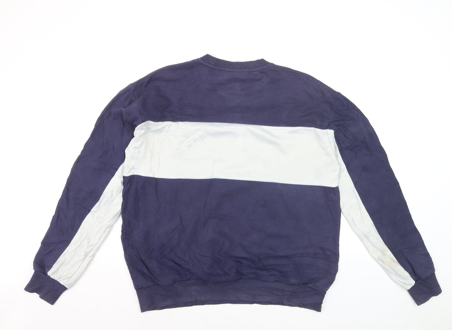 Fila Men's Blue Pullover Sweatshirt L Crew Neck Retro Sportswear