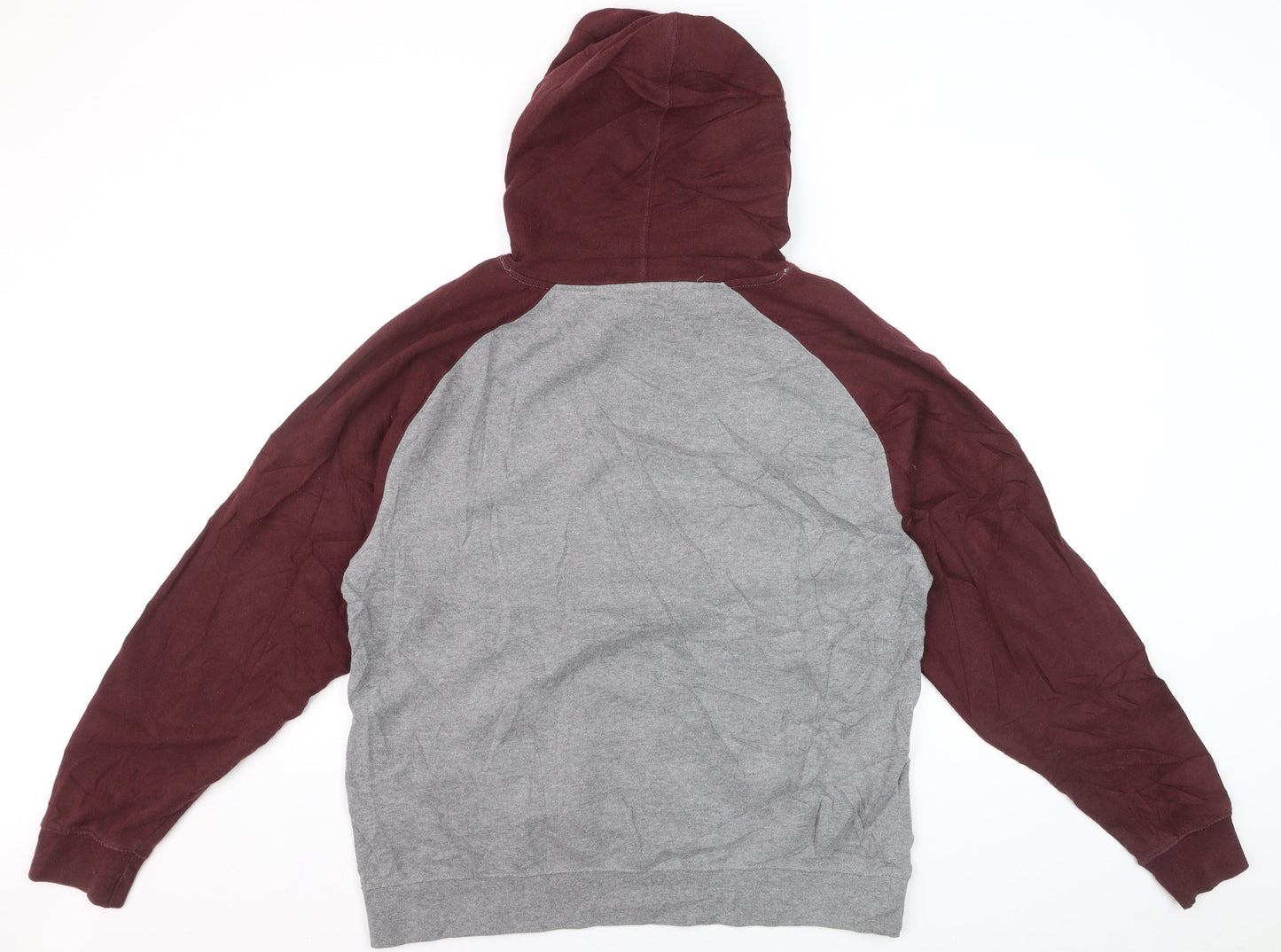 Hard Rock Men’s Grey & Maroon Pullover Hoodie L Music Logo