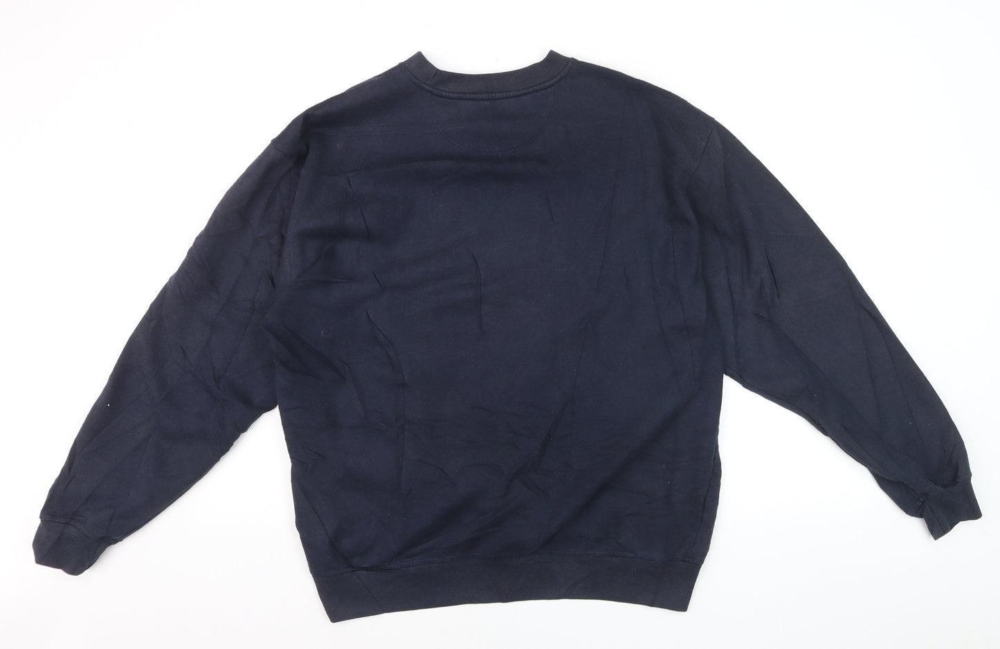 Reebok Men’s Blue Pullover Crew Neck Logo Sweatshirt M Regular Fit