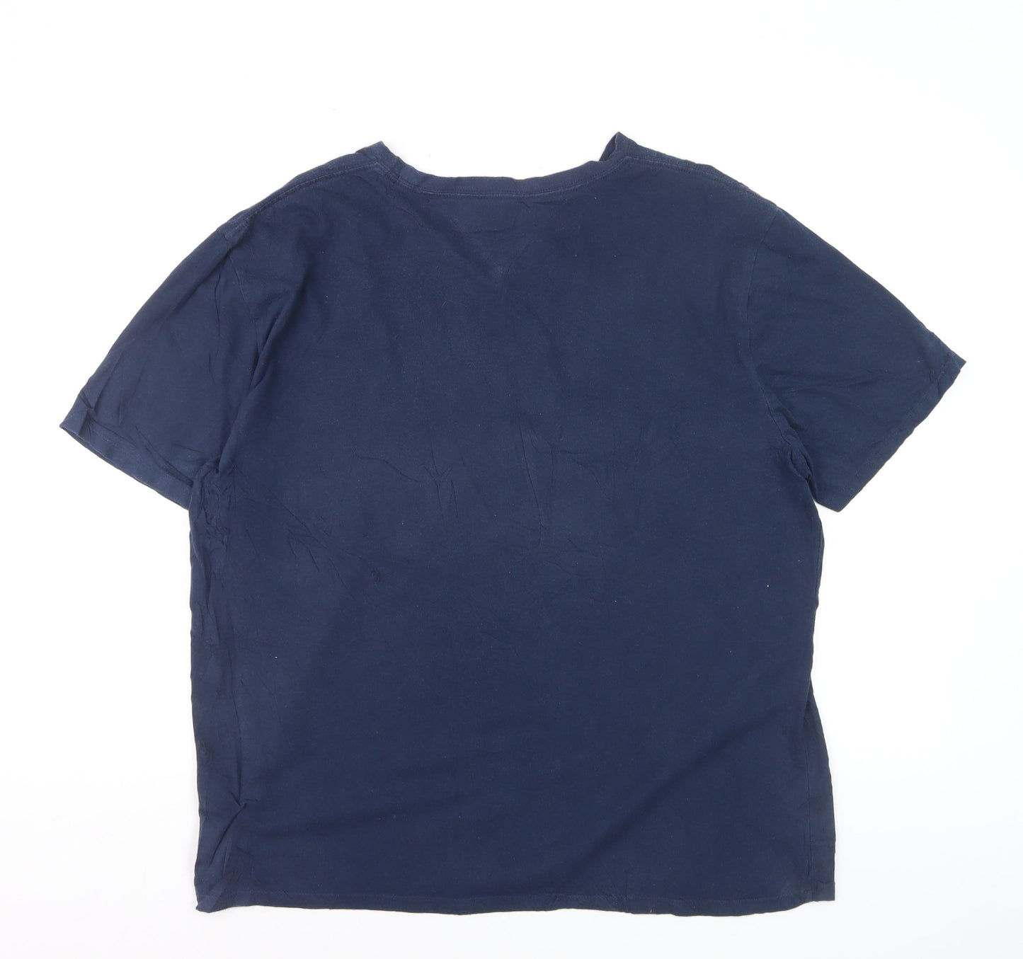 Tommy Hilfiger Men's Blue V-Neck Short Sleeve T-Shirt XL