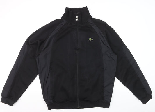 Lacoste Men's Black XL Track Jacket Full Zip Fleece Sportswear