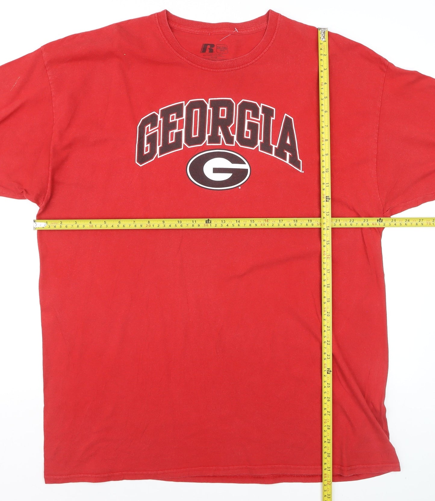 Russell Athletic Men's Red Georgia 2XL Graphic Print T-Shirt