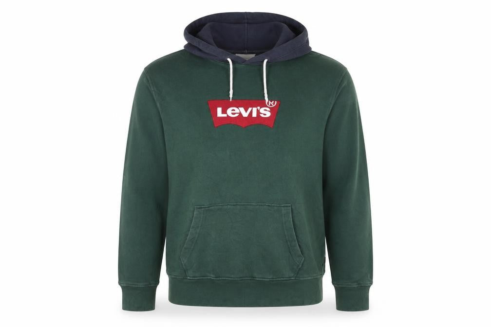 Levi's Men's Green Pullover Hoodie M Hooded Graphic Logo Sweatshirt