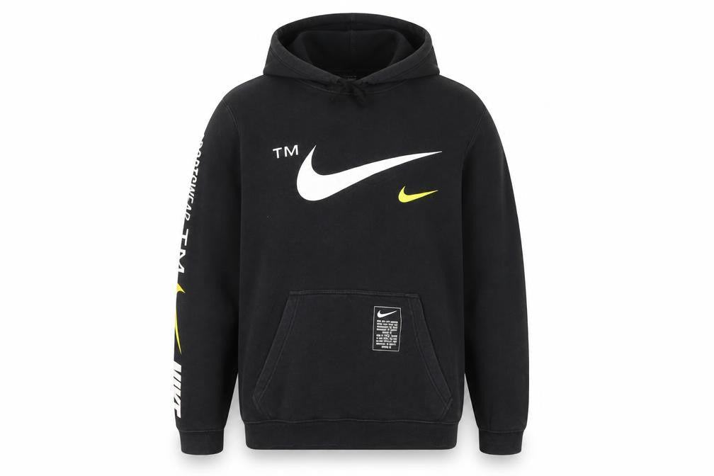 Nike Men's Black XL Pullover Hoodie with Logo Print