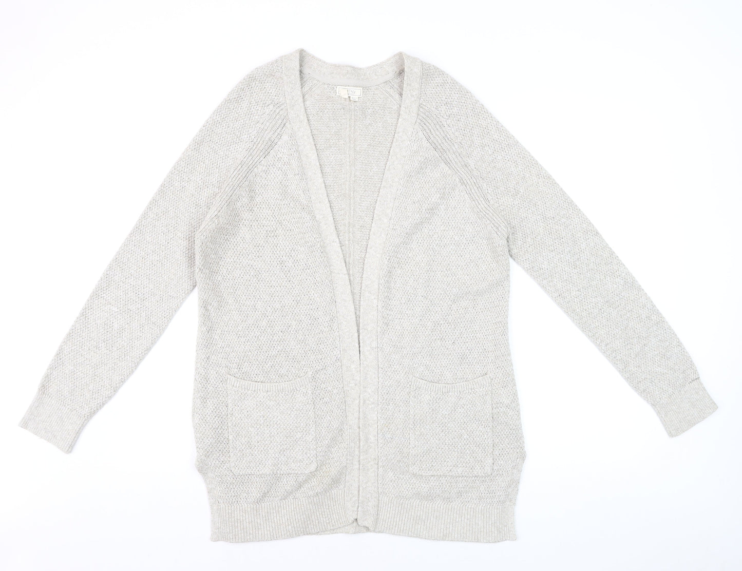 Fat Face Women Beige Knit Long Sleeve Open Cardigan UK 10
