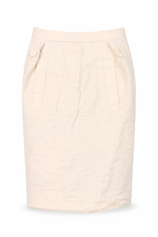 Vivienne Westwood Women Beige Striped Pencil Knee Length Skirt UK 12