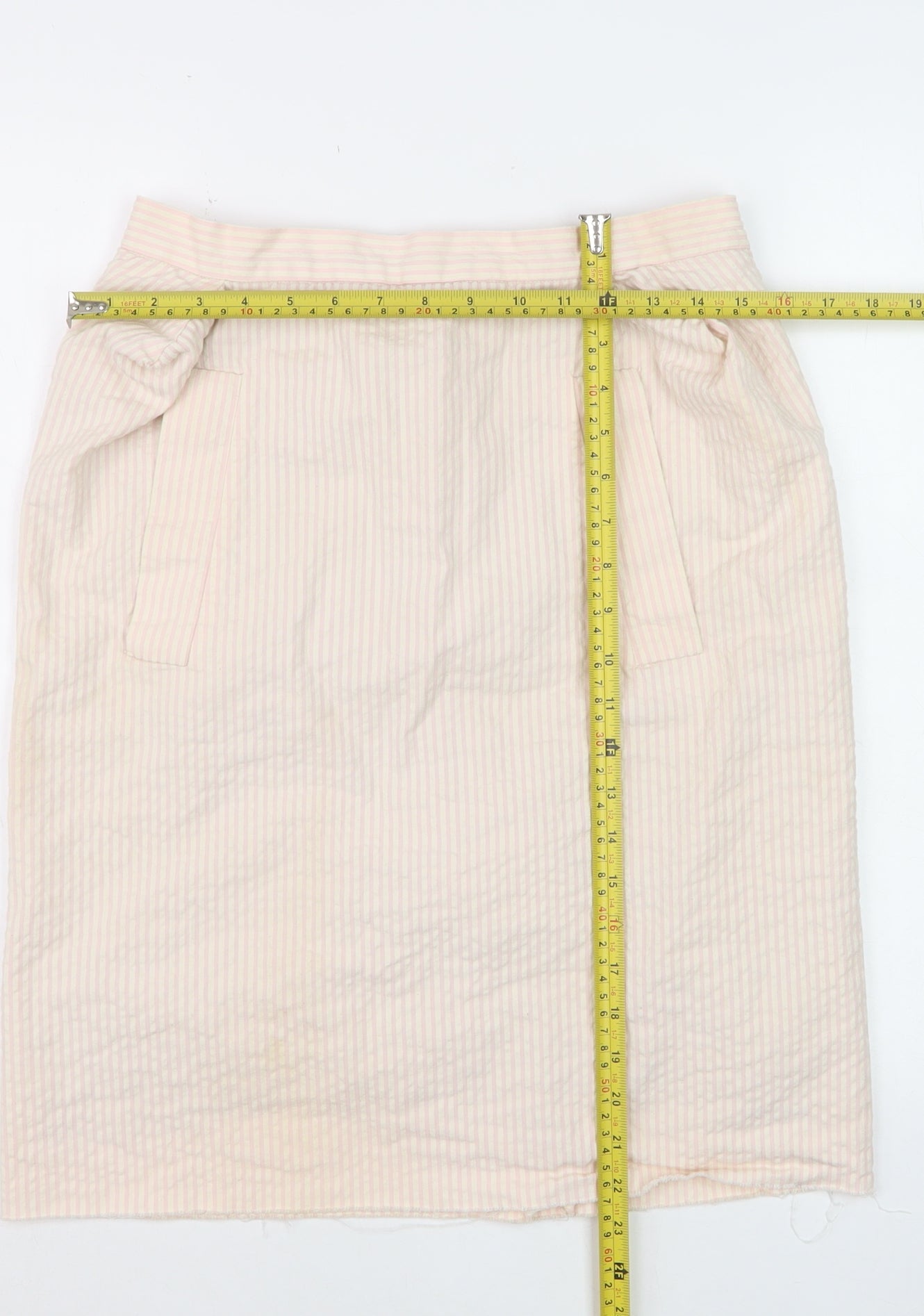 Vivienne Westwood Women Beige Striped Pencil Knee Length Skirt UK 12