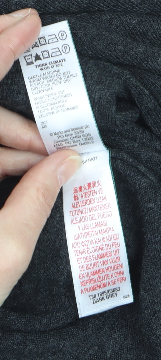 Marks and Spencer Women’s Grey Acrylic Crew Neck Jumper Size 24