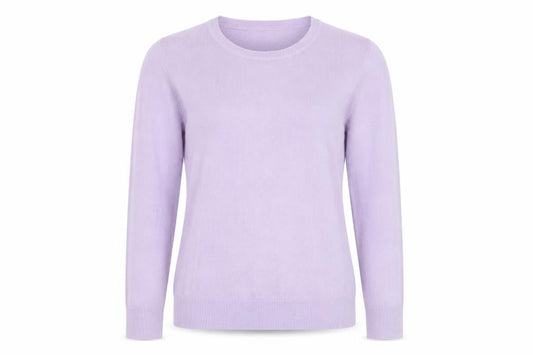 Bonmarché Women Lilac Acrylic Crew Neck Long Sleeve Jumper Size 12