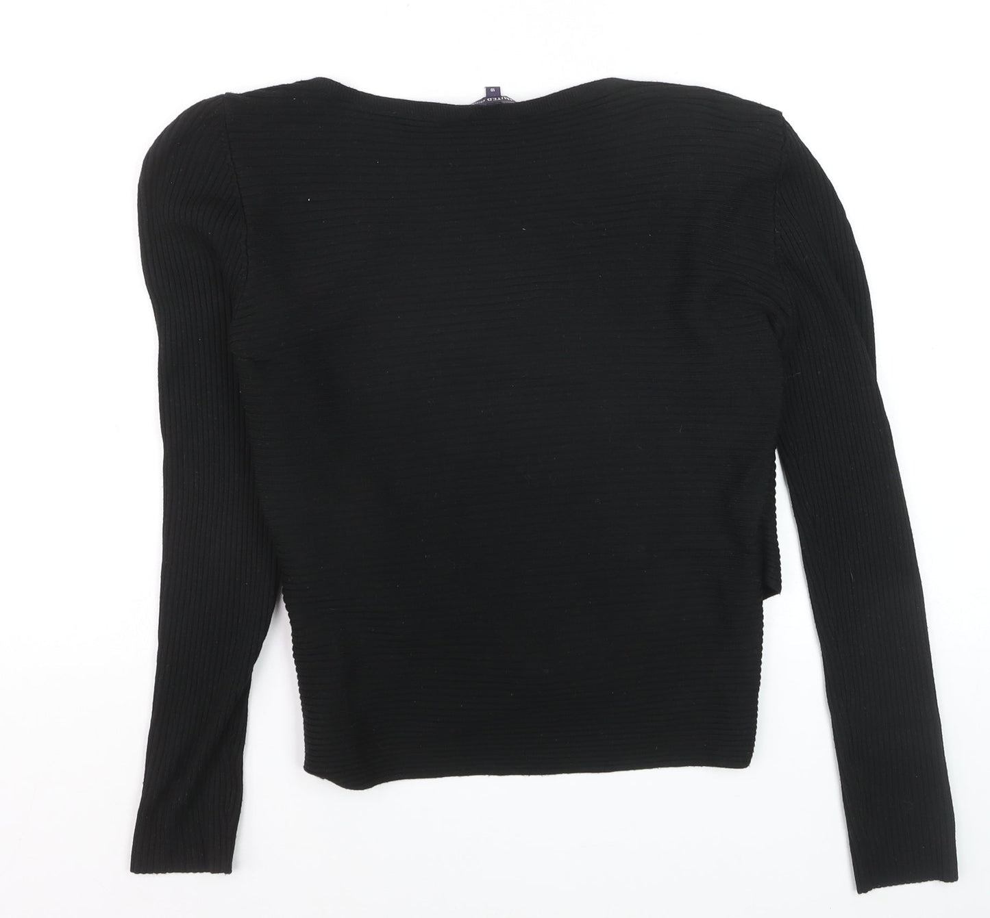 Marks and Spencer Women’s Black V-Neck Rib Knit Jumper Size 18