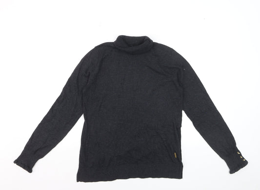 Joules Womens Black Roll Neck Long Sleeve Knit Jumper Size 10