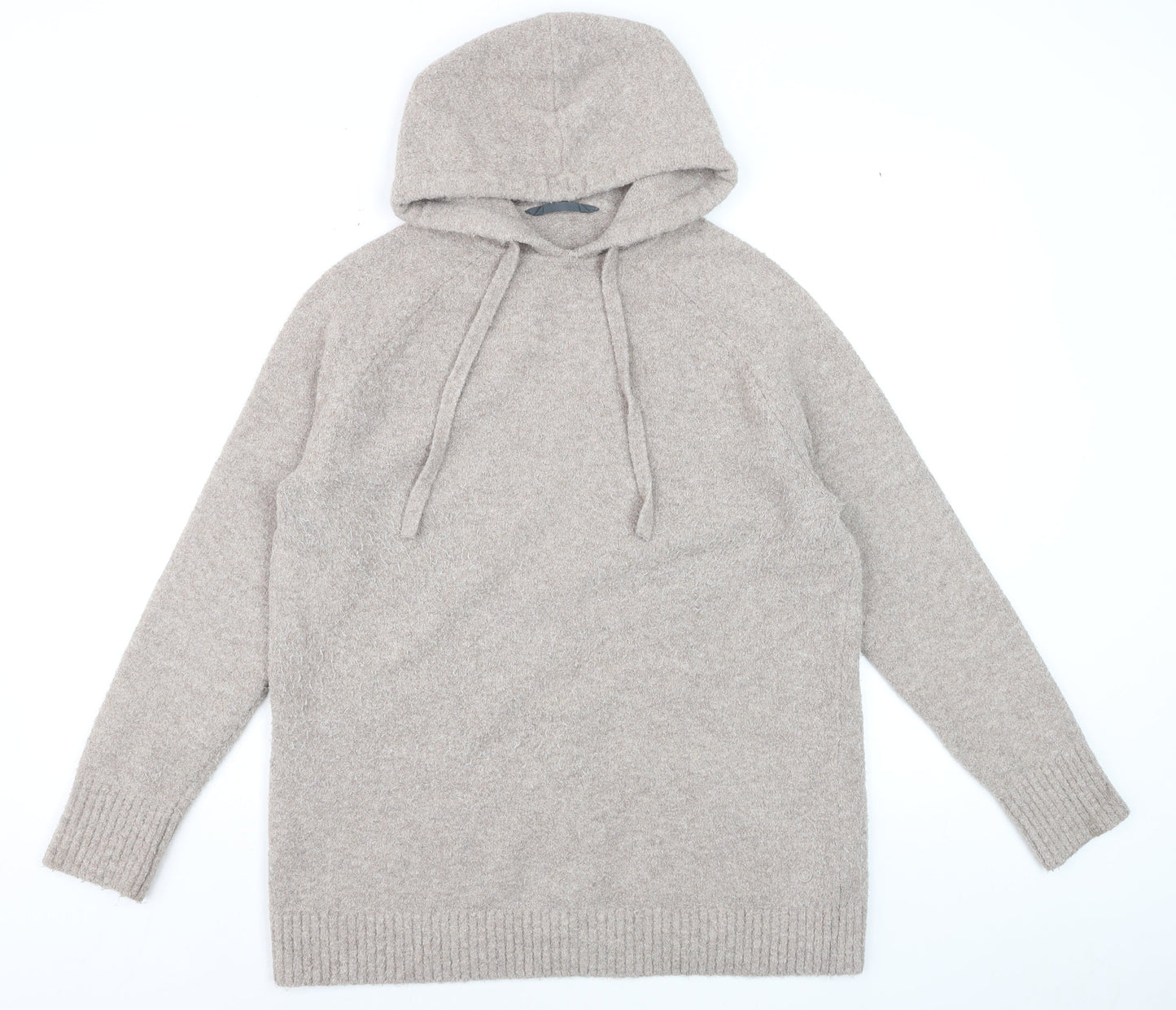 Marks and Spencer Goodmove Women Beige Hooded Pullover Jumper M