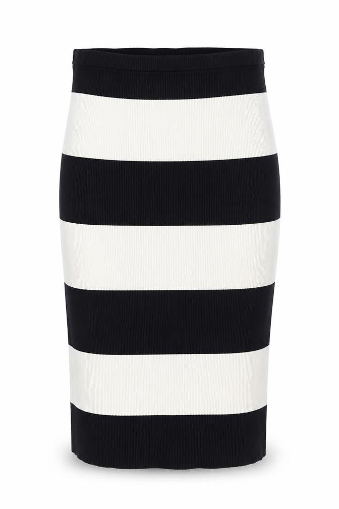 4th & Reckless Women’s Black White Striped Knit Pencil Skirt Size 18