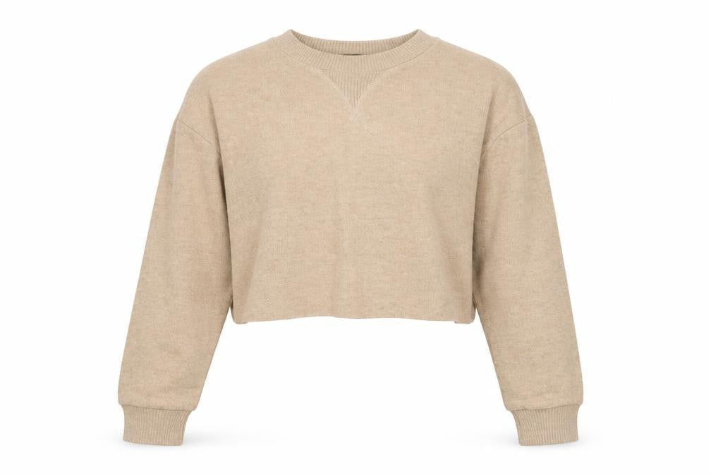 Zara Women Beige Crew Neck Knit Pullover Jumper Size 12