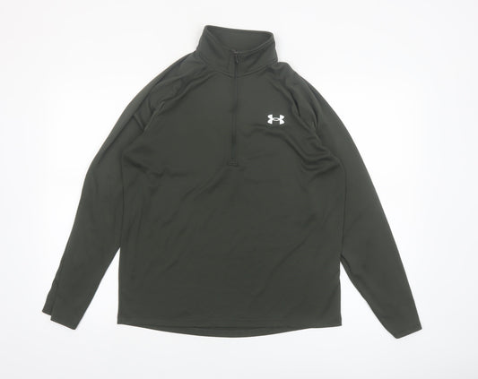 Under Armour Men Green M 1/4 Zip Long Sleeve Pullover Top