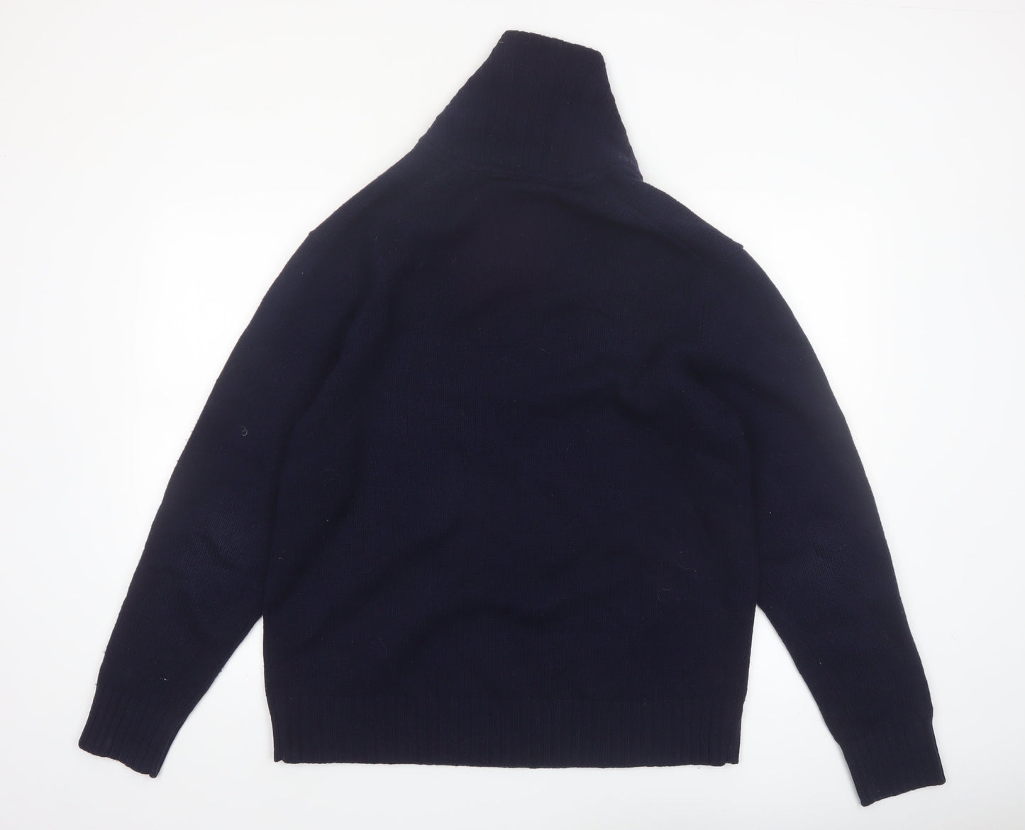 Boden Men's Blue Lambswool Shawl Neck Jumper Size L