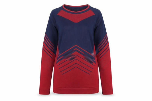 Front view of Crivit PRO Women Red Athletic Long Sleeve Running Top, size S