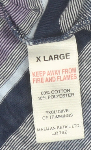 Lincoln Men's Multicoloured Striped Cotton Polo Shirt XL