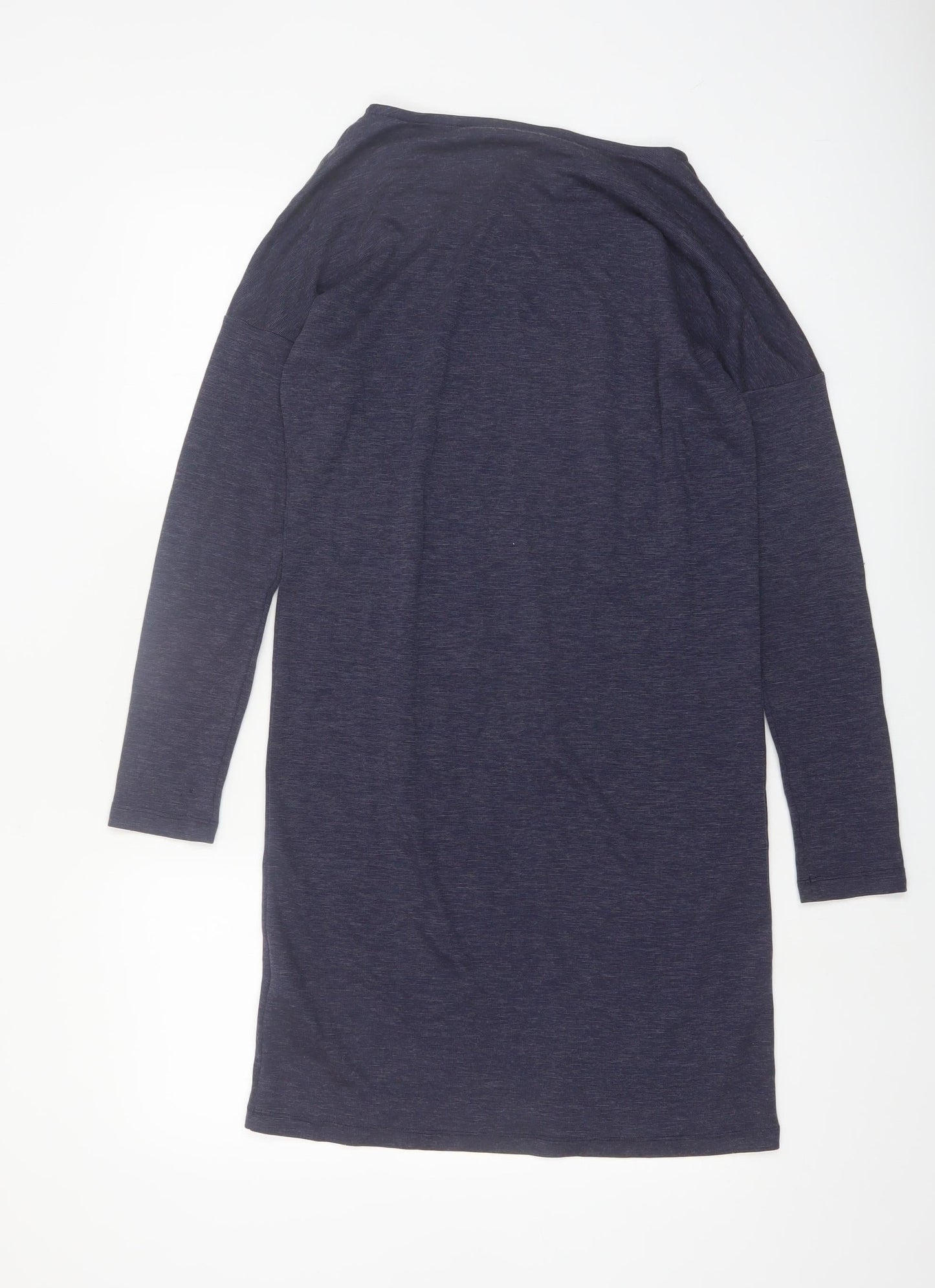 Rohan Women Blue Size 8 Shift Knit Long Sleeve Knee Dress