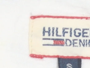 Hilfiger Denim Women's White Navy Star Stripe 3/4 Sleeve Cotton T-Shirt S