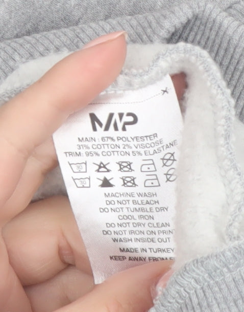 MP Men's Grey Full Zip Fleece Hoodie Size M Regular Fit