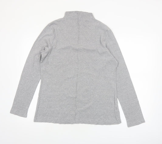 Next Women’s Grey Long Sleeve Roll Neck Cotton Jersey Top Size 22