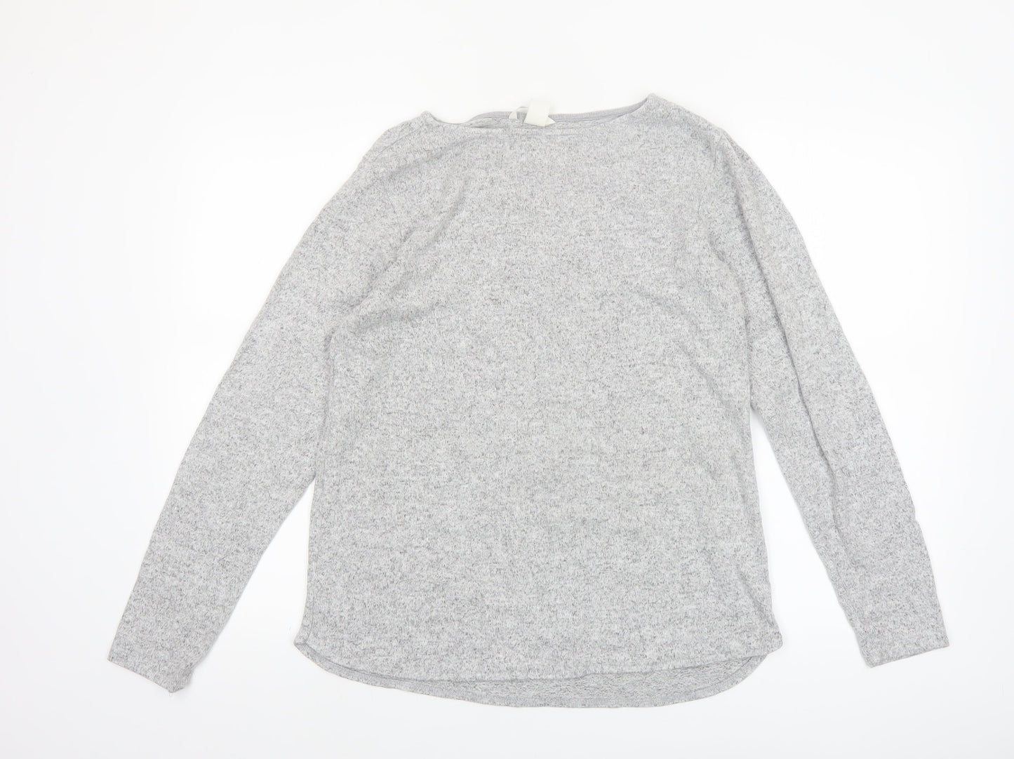 H&M Women's Grey Basic Long Sleeve Stretch Jersey Top Size S