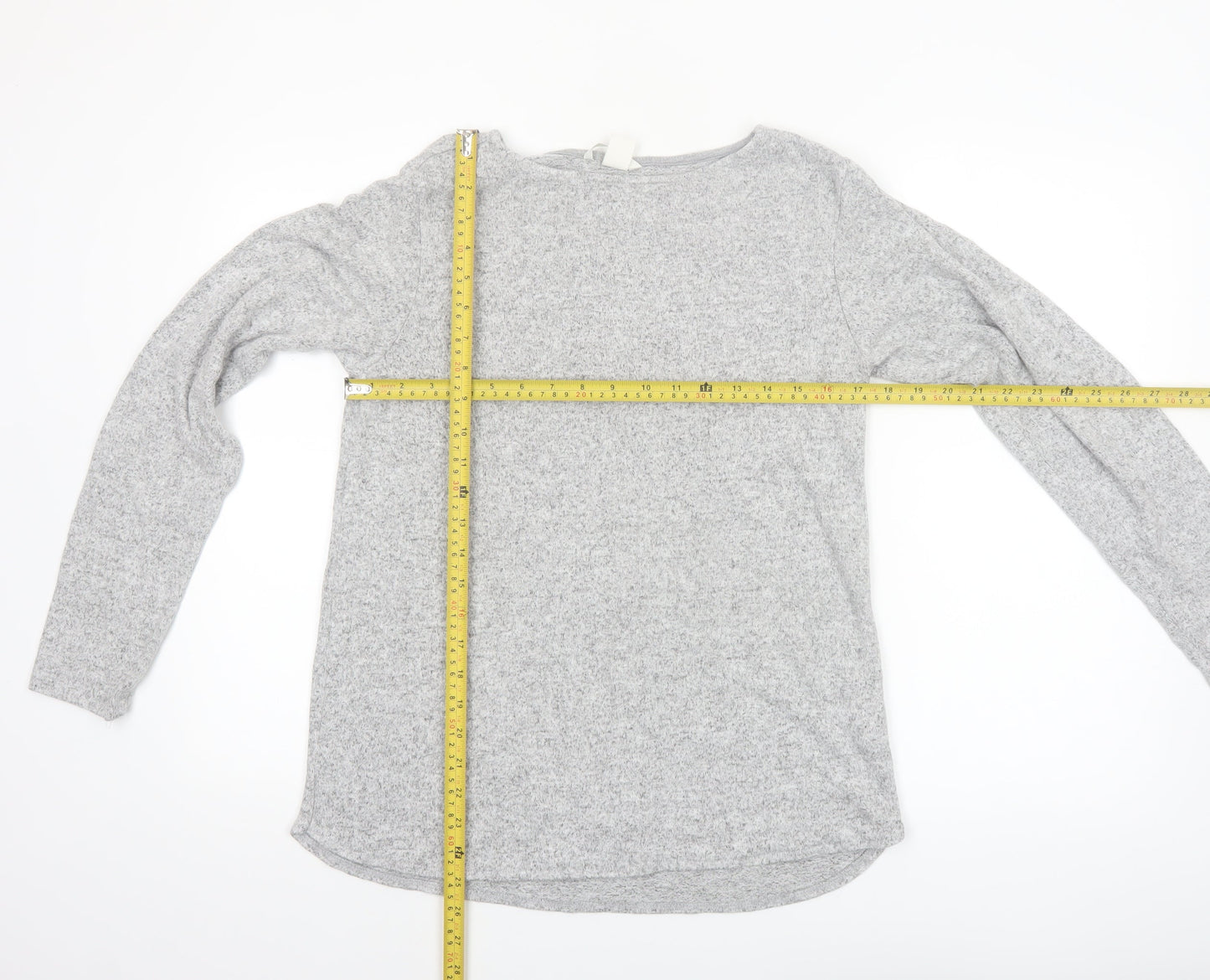 H&M Women's Grey Basic Long Sleeve Stretch Jersey Top Size S