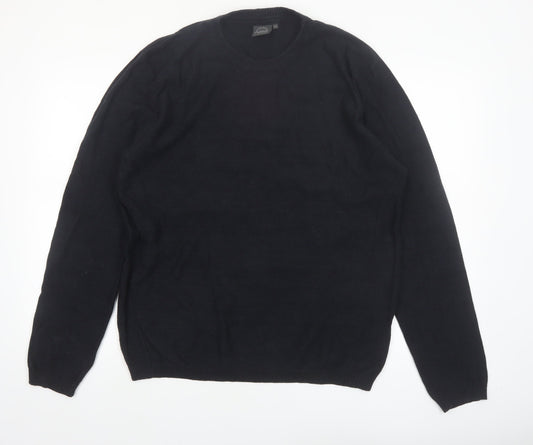 Jack & Jones Men's Black XL Cotton Crew Neck Jumper