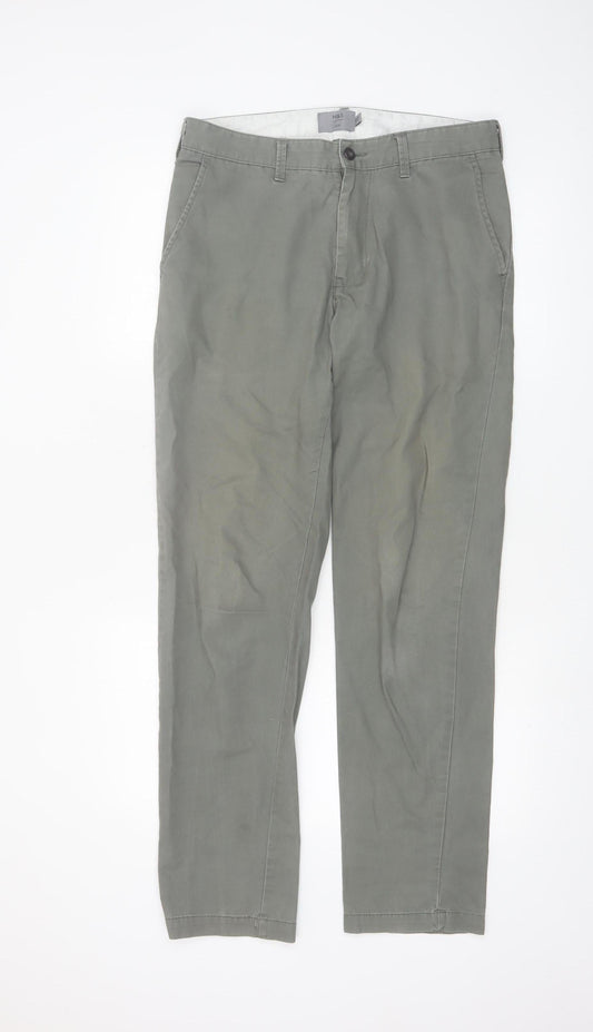 Marks and Spencer Men's Grey Slim Fit Chino Trousers 32W 33L