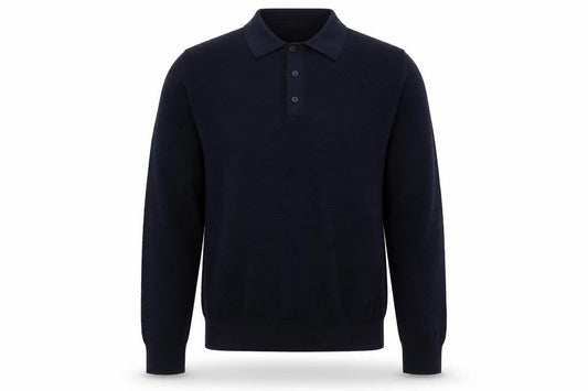 Marks & Spencer Men's Black Cotton Modal Collared Pullover Jumper M