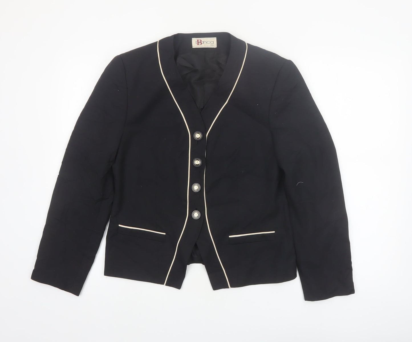 Bianca Women's Black Size 8 Shawl Collar Tailored Blazer Jacket