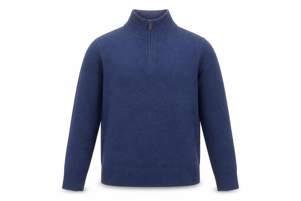 J.Crew Men's Blue Lambswool 1/2 Zip Jumper Size M Classic Fit