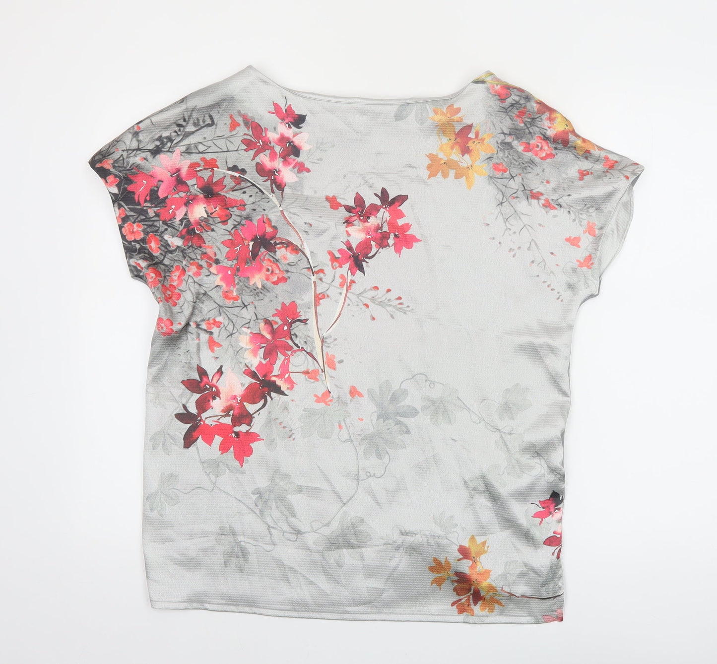 Marks and Spencer Women’s Grey Floral Short Sleeve T-Shirt Size 12