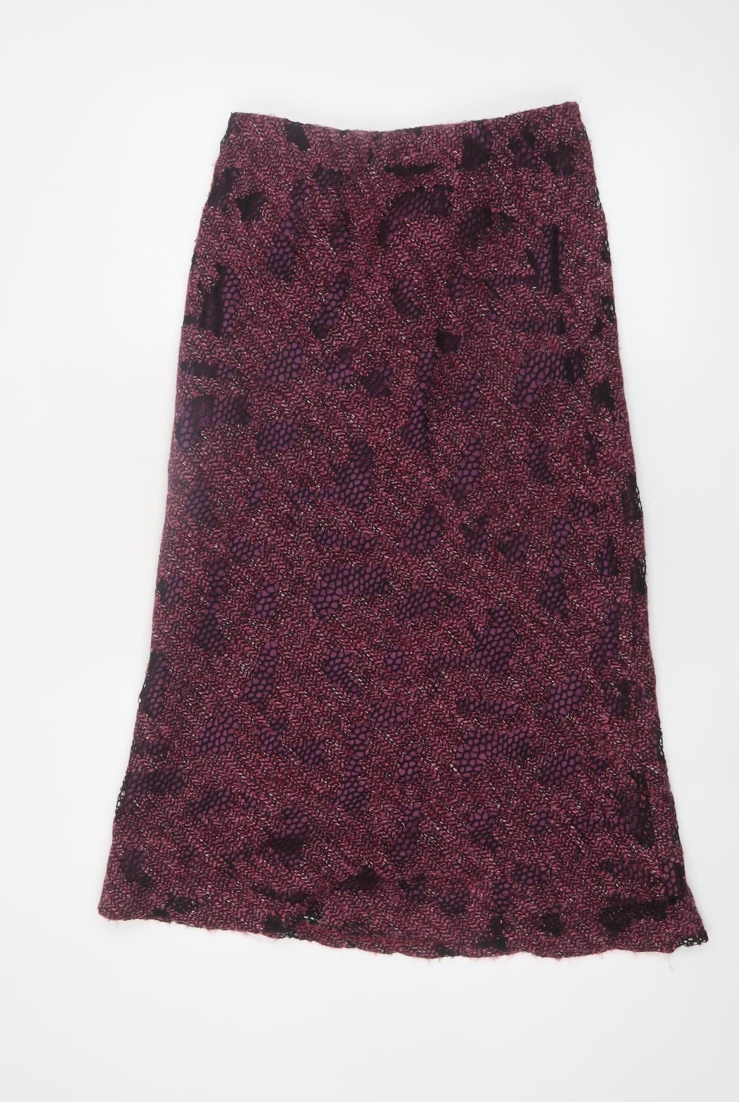Minuet Womens Purple A-Line Midi Tweed Skirt Size 12