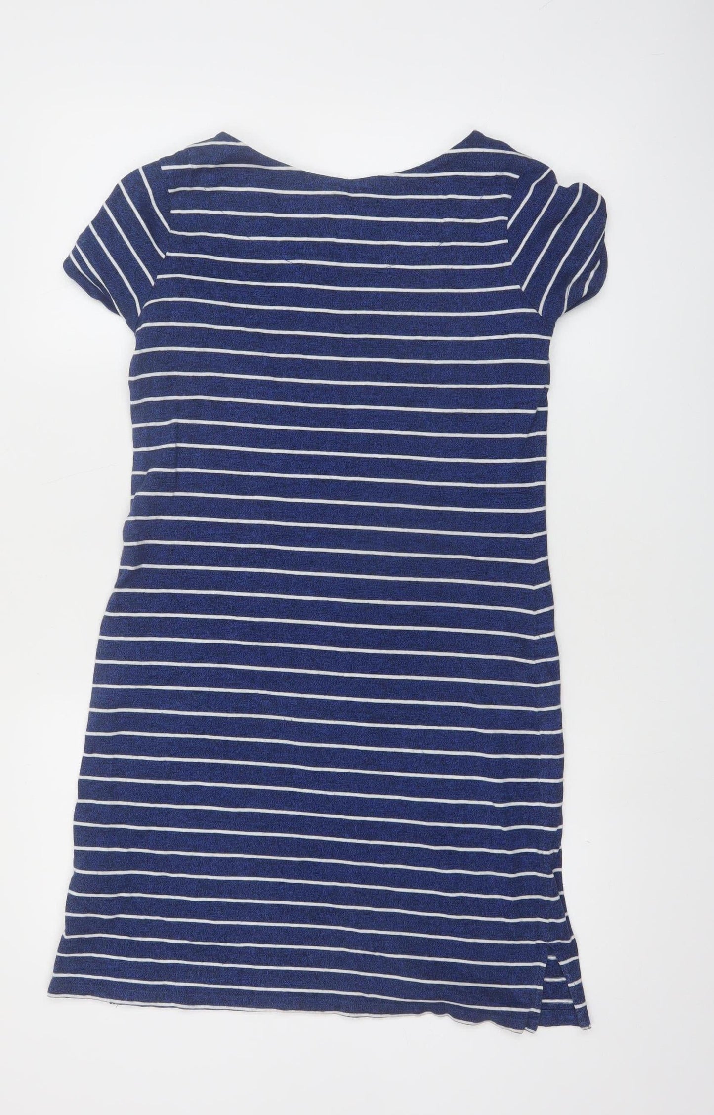 White Stuff Women’s Blue Striped Cotton T-Shirt Dress UK 12